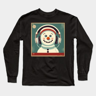 Vintage Snowman Unique Winter Music Lover Gift Long Sleeve T-Shirt